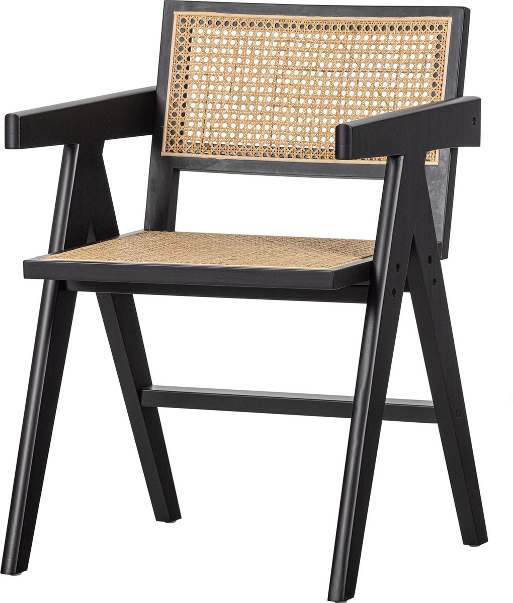 WOOOD Exclusive Gunn Eetkamerstoel Rattan/hout Zwart