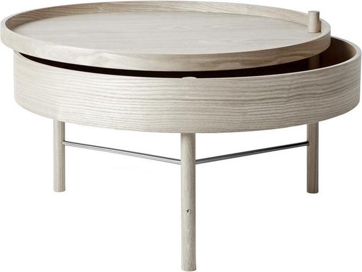 Audo Copenhagen Turning Salontafel Wit Eiken/chroom
