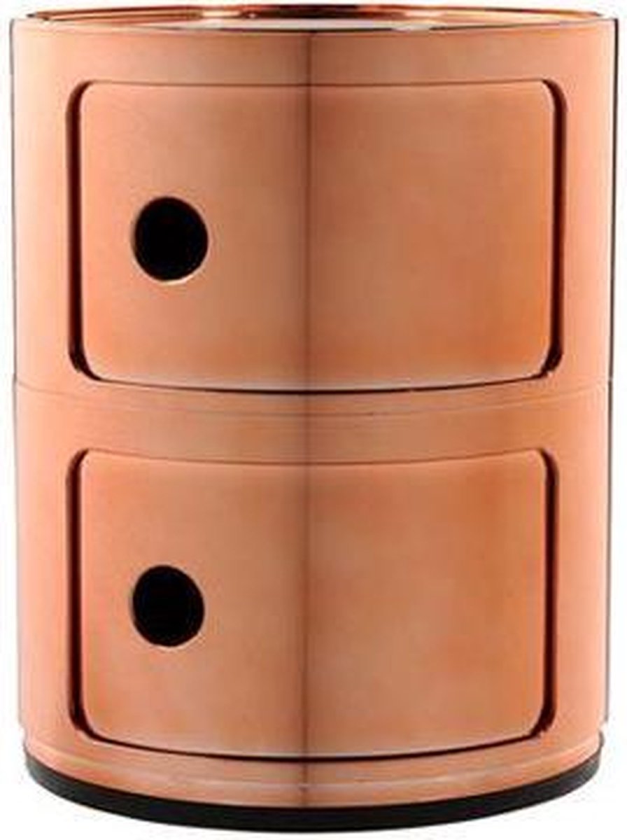 Kartell Componibili Kast Nachtkast Metallic (2 Comp.)Ø32 Koper