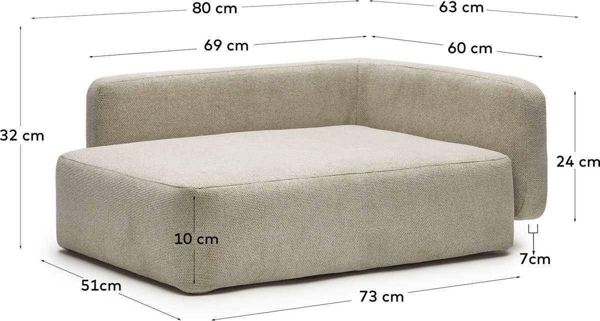 Kave Home Bowie Hondenmand 60x73 Beige