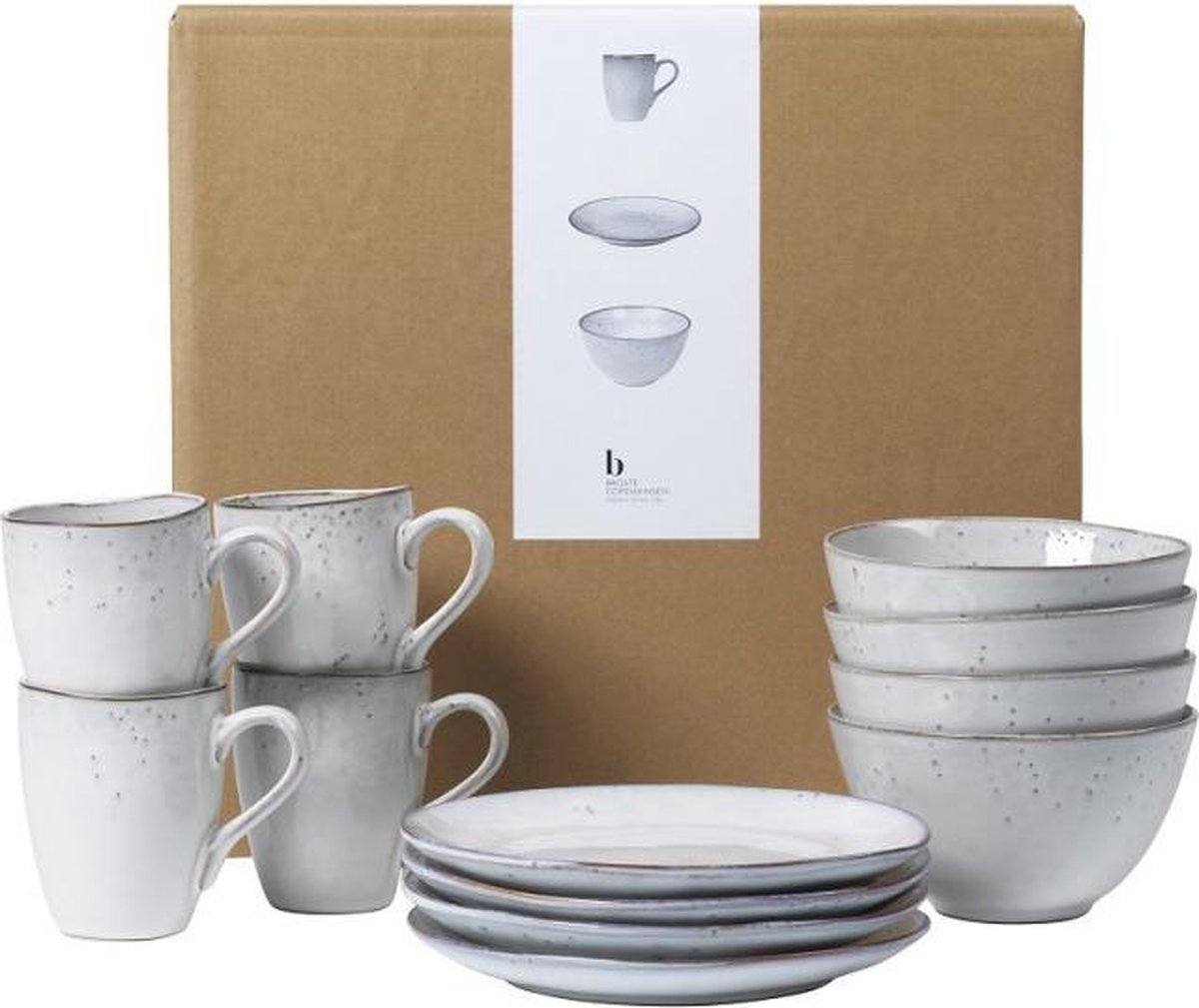 Broste Copenhagen Nordic Sand Ontbijt Serviesset 4 Personen