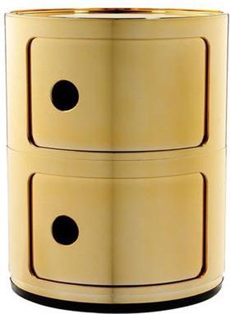 Kartell Componibili Kast Nachtkast Metallic (2 Comp.)Ø32 Goud