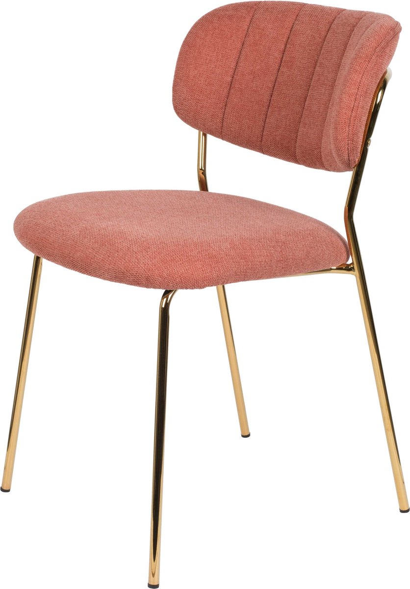 Livingstone Design Parton Eetkamerstoel Goud Onderstel Roze