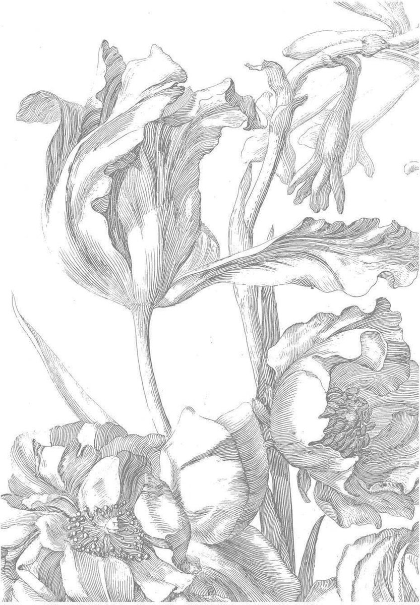 KEK Amsterdam Engraved Flowers I Behang (4 Banen)