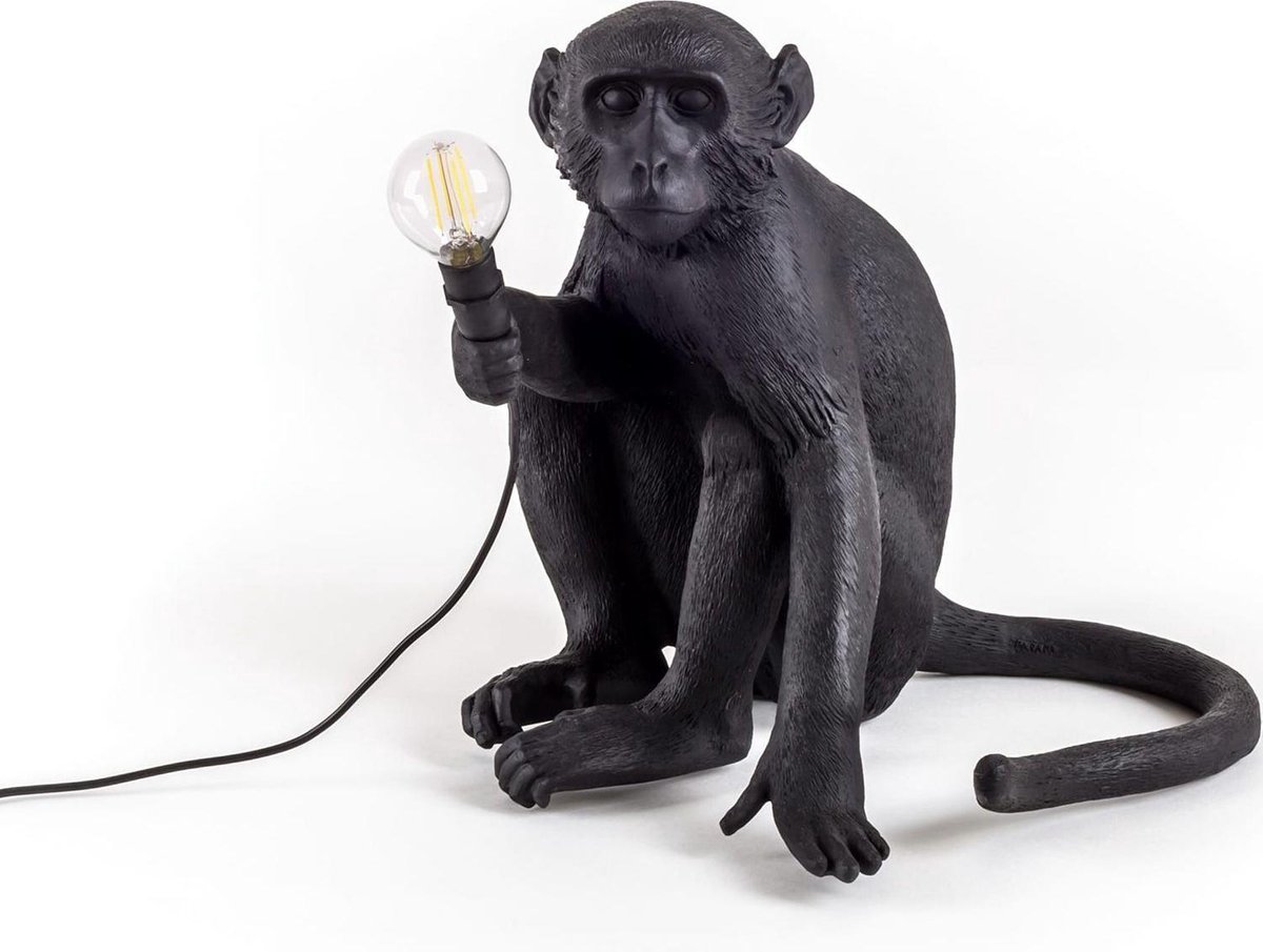 Seletti Monkey Sitting Outdoor Tafellamp Zwart