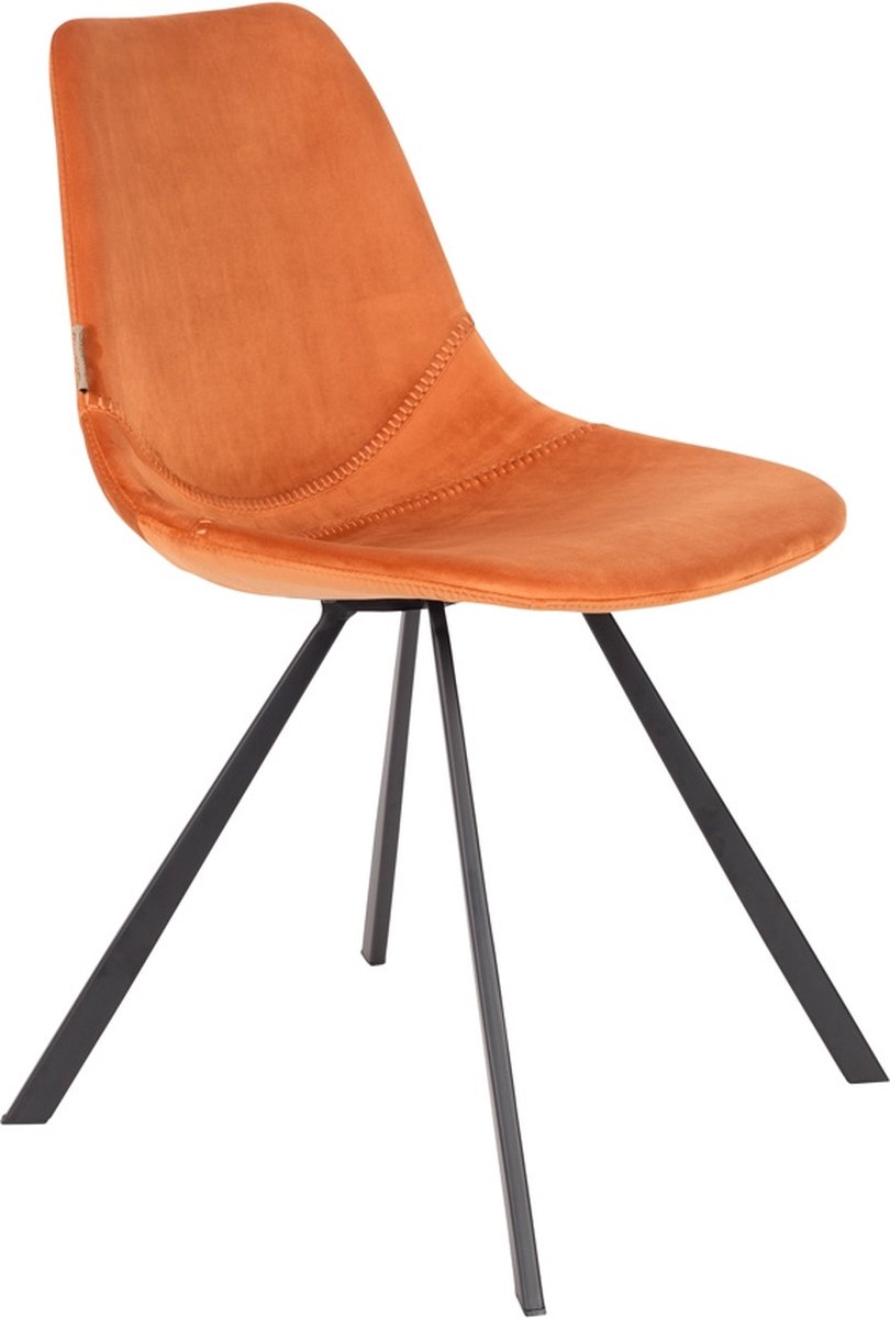 Dutchbone Franky Eetkamerstoel Velvet Oranje