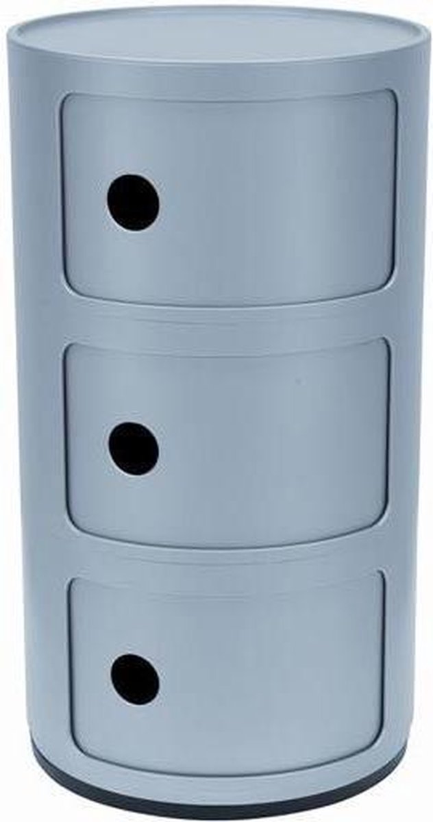 Kartell Componibili Kast Nachtkastje Large  Bijzettafel Zilver