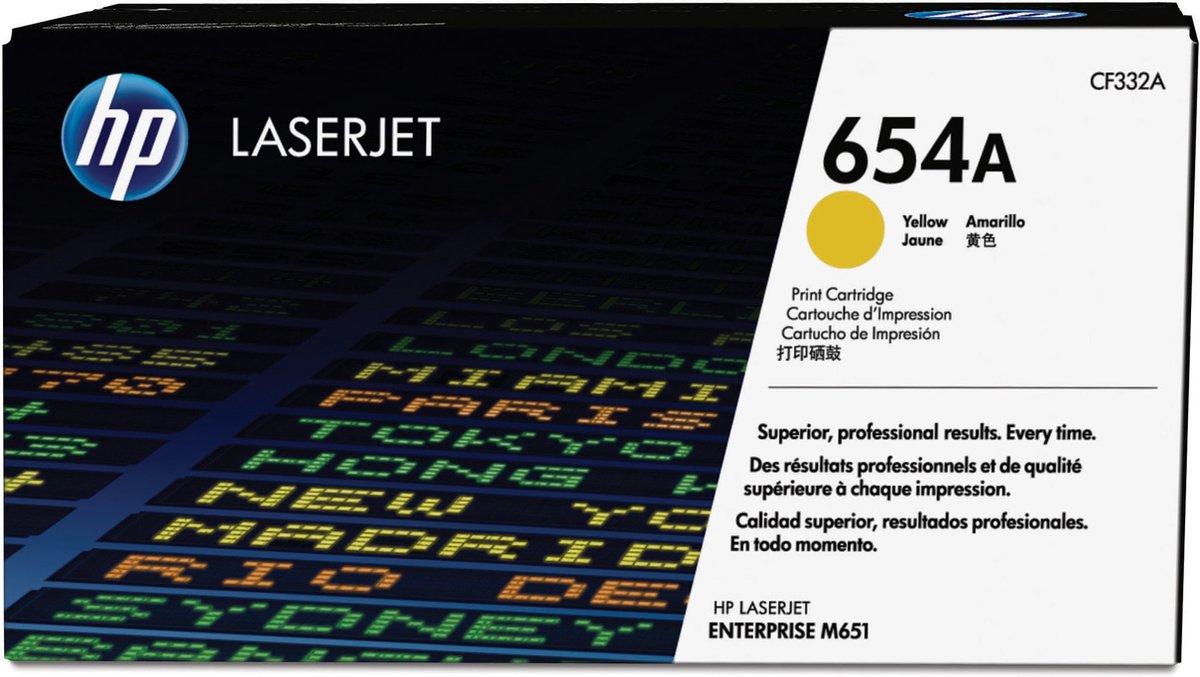 HP 654A originele gele LaserJet tonercartridge
