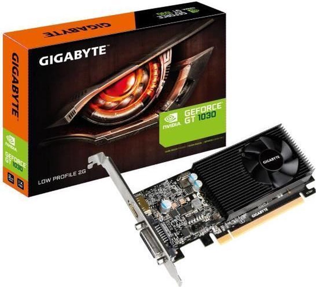 Gigabyte Nvidia GeForce GT1030 Videokaart Overclocked 2 GB GDDR5-RAM PCIe x16 HDMI, DVI Low Profile, Overclocked
