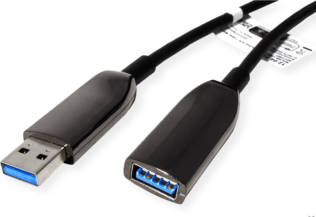 Roline USB-kabel USB 3.2 Gen1 USB-A bus, USB-A stekker 15 m Zwart 12.04.1076