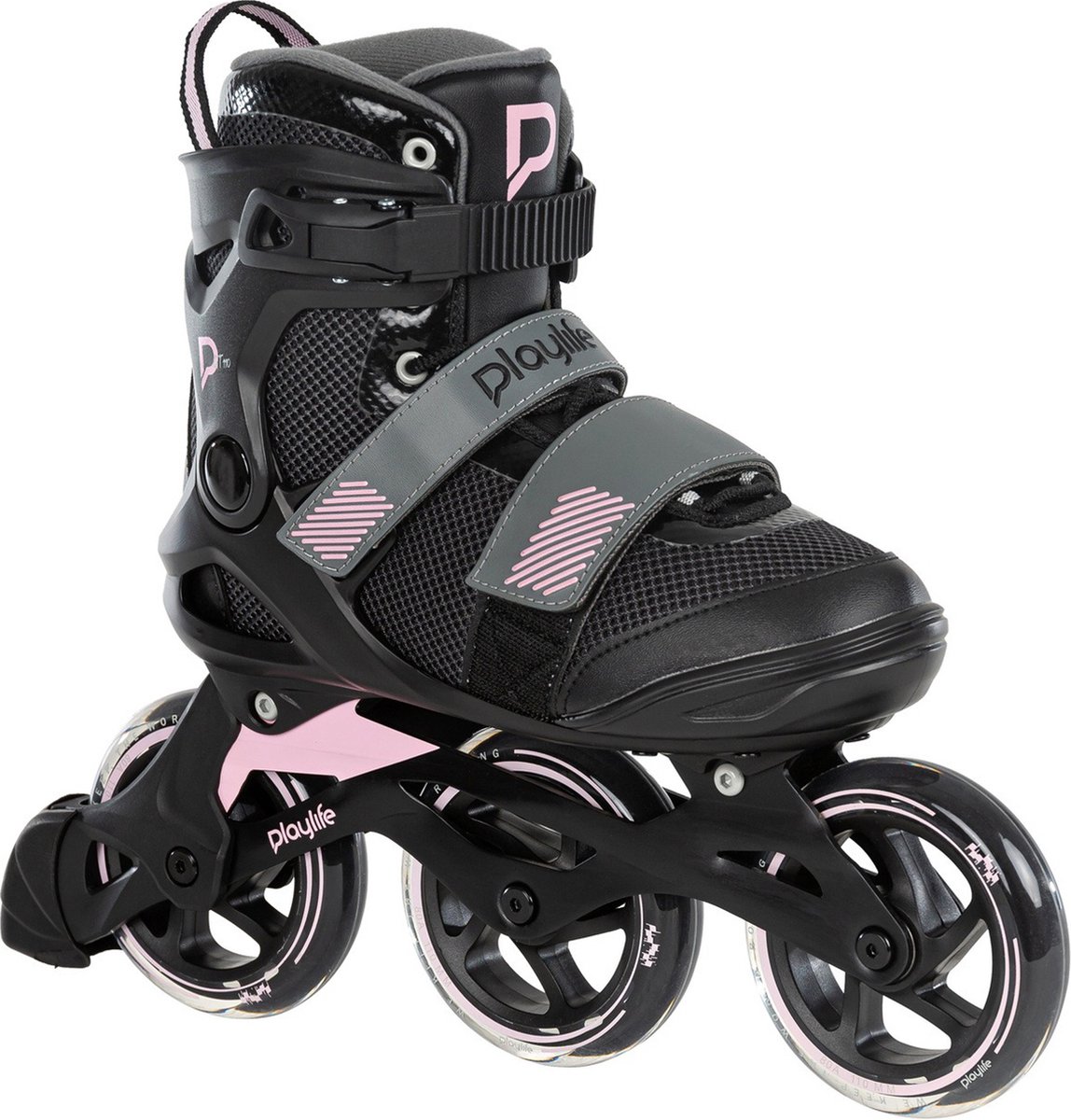 Playlife Fitness GT 110 inline skates 80A zwart/roze maat 38