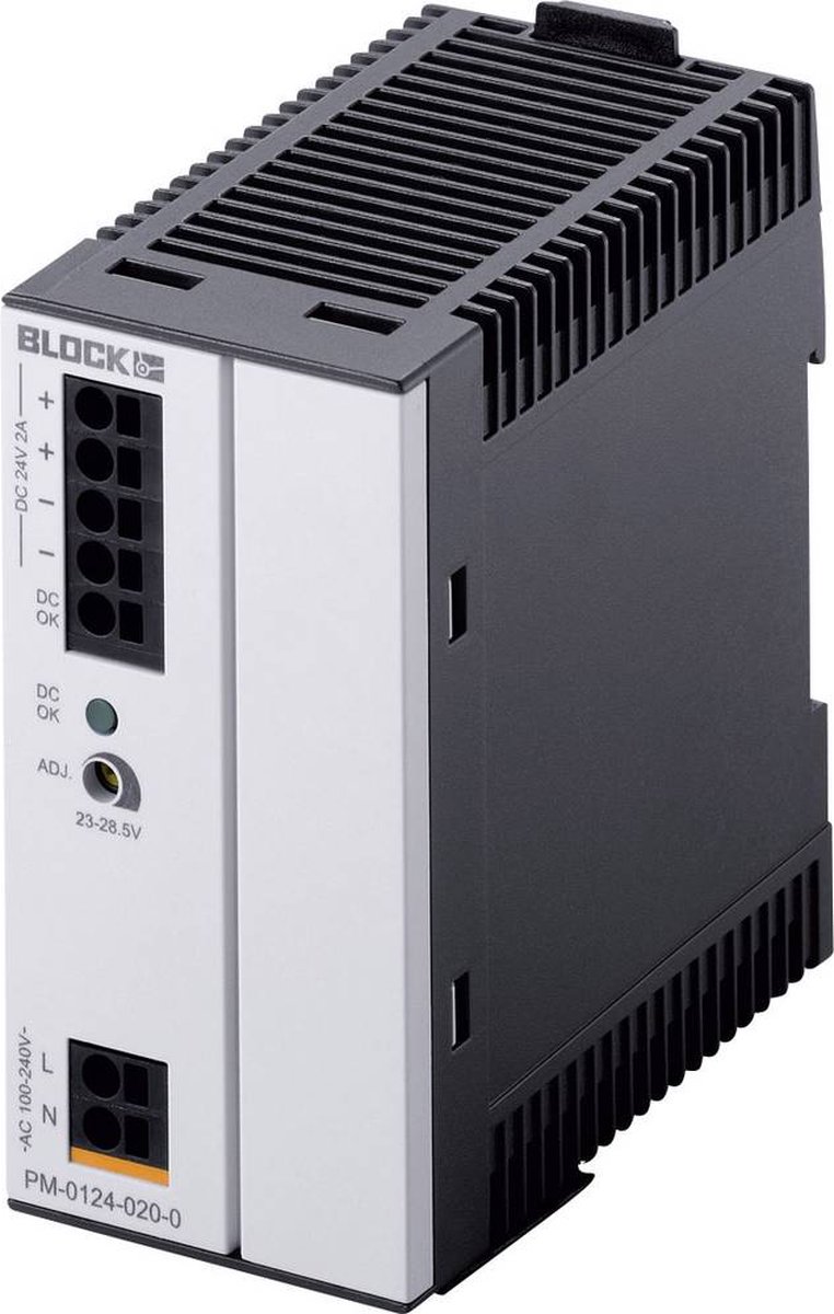Block PM-0124-020-0 DIN-rail netvoeding 24 V/DC 2 A 48 W Aantal uitgangen: 1 x Inhoud: 1 stuk(s)