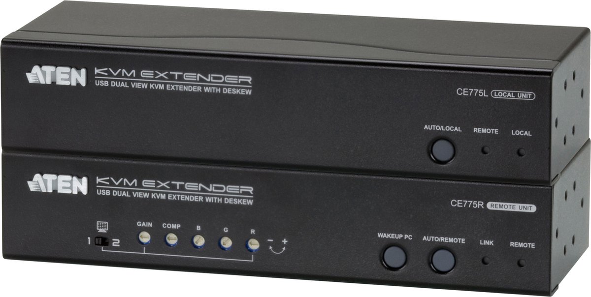 ATEN CE775-AT-G Extender (verlenging) VGA, USB, Serieel (9-pol.), Jackplug via netwerkkabel RJ45 300 m