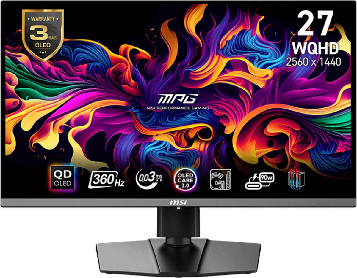 MSI Mpg 271qrx Qd-oled - 27 Inch 2560 X 1440 (quad Hd) 0.03 Ms 360 Hz