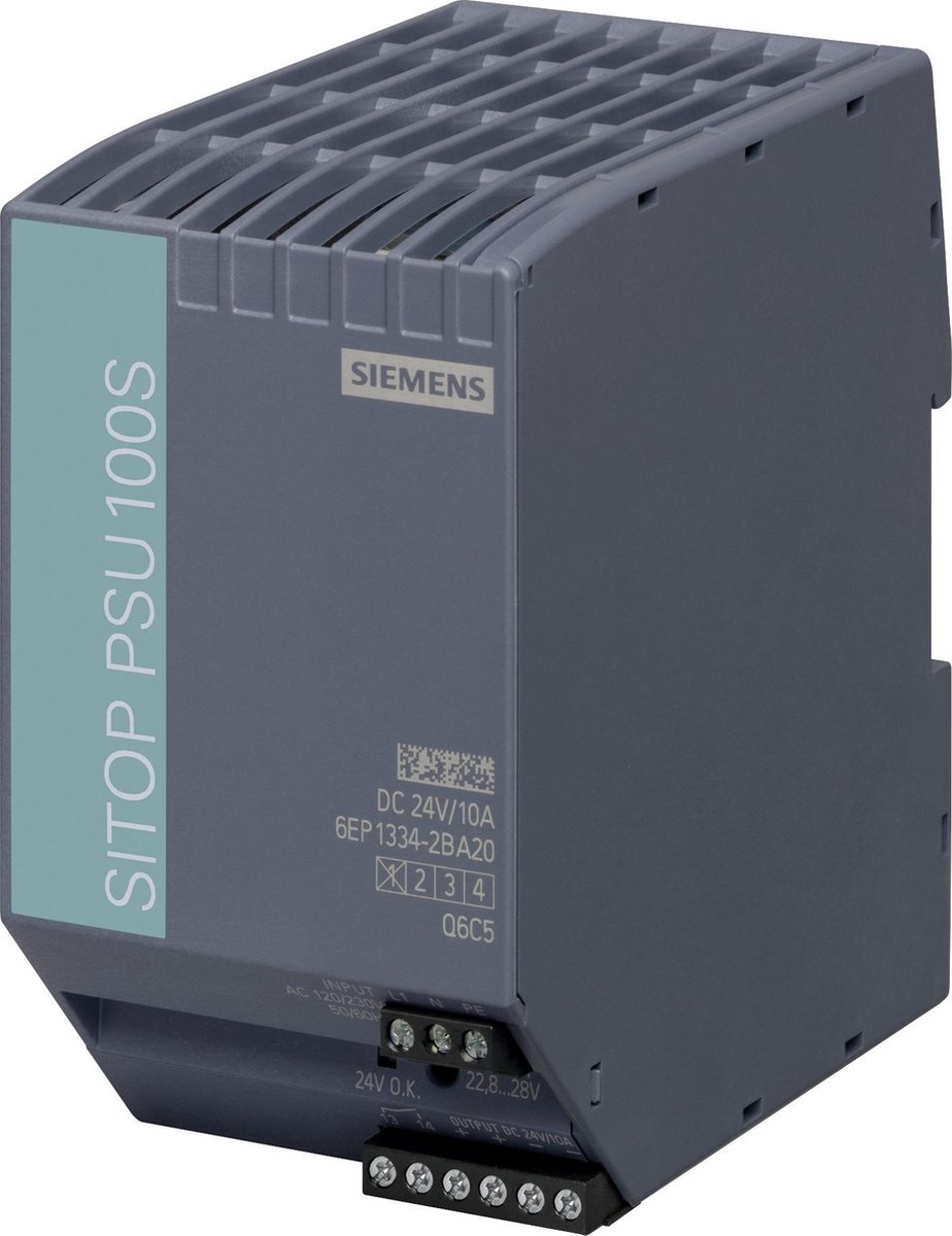 Siemens SITOP PSU100S 24 V/10 A DIN-rail netvoeding 24 V/DC 10 A 240 W Aantal uitgangen: 1 x Inhoud: 1 stuk(s)