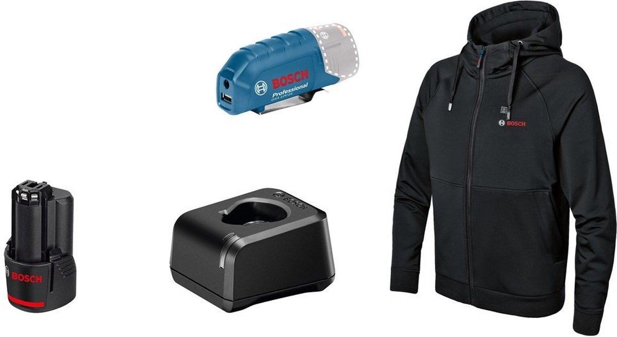 Bosch Professional 06188000GE Verwarmde hoodie Maat: XL Zwart