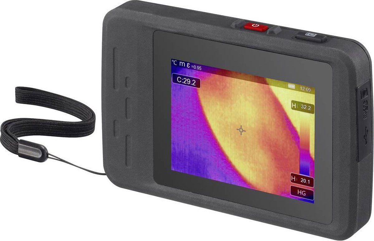 VOLTCRAFT WBP-120 Warmtebeeldcamera -20 tot 550 °C 120 x 90 Pixel 50 Hz Geïntegreerde digitale camera, WiFi, Tot 2 m valveilig