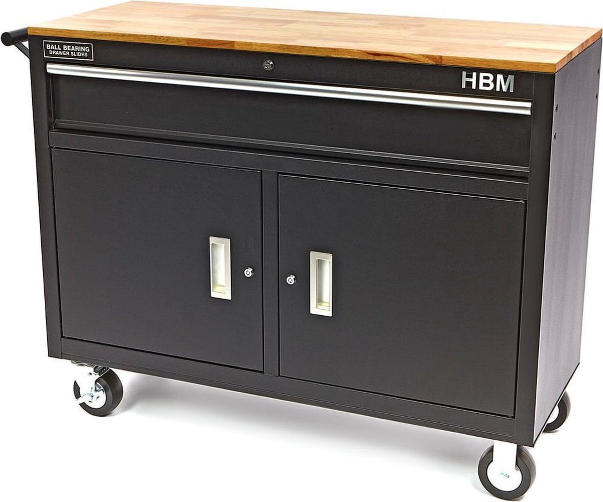 Gereedschapswagen / werkbank 125 cm  ZWART