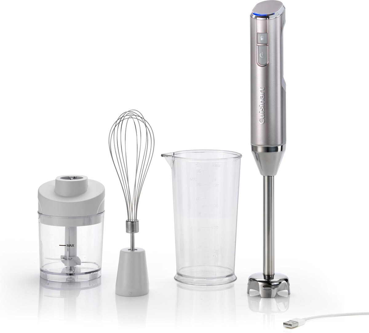 Cuisinart Staafmixer Set Cordless - RHB100E - 3 opzetstukken - draadloos - Frosted Pearl