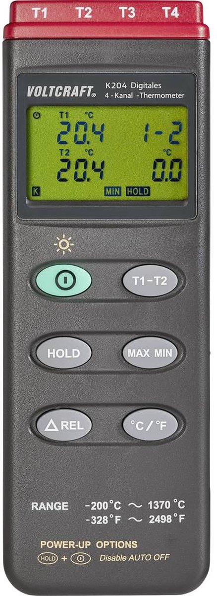 VOLTCRAFT K204 Temperatuurmeter -200 - +1370 °C Sensortype K