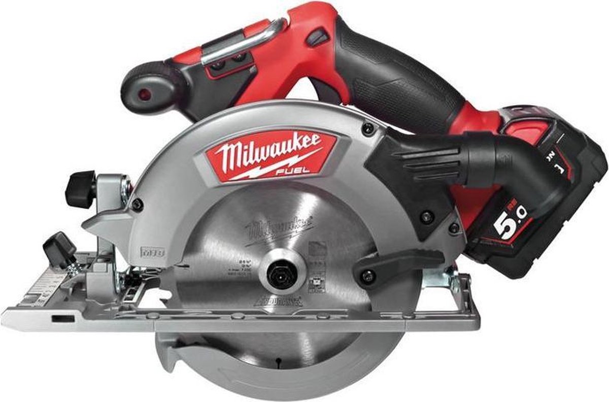 Milwaukee M18 CCS55-502X 18V Li-Ion Accu Cirkelzaag Set (2x 5.0Ah Accu) In HD BOX - 165mm - Koolborstelloos