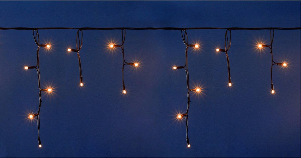 Ijspegelverlichting lichtsnoeren met 500 warm witte lampjes 20 x 0,35 meter -
