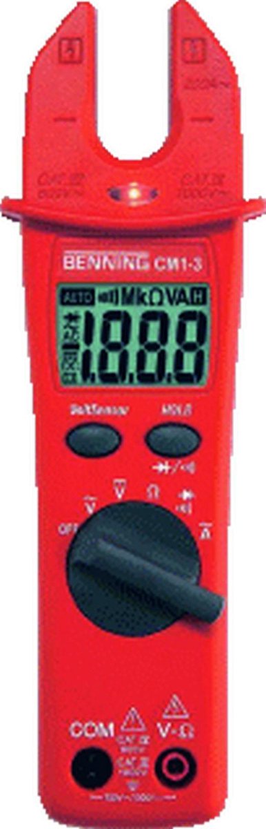 Benning CM 1-3 Stroomtang, Multimeter Digitaal CAT III 1000 V, CAT IV 600 V Weergave (counts): 2000