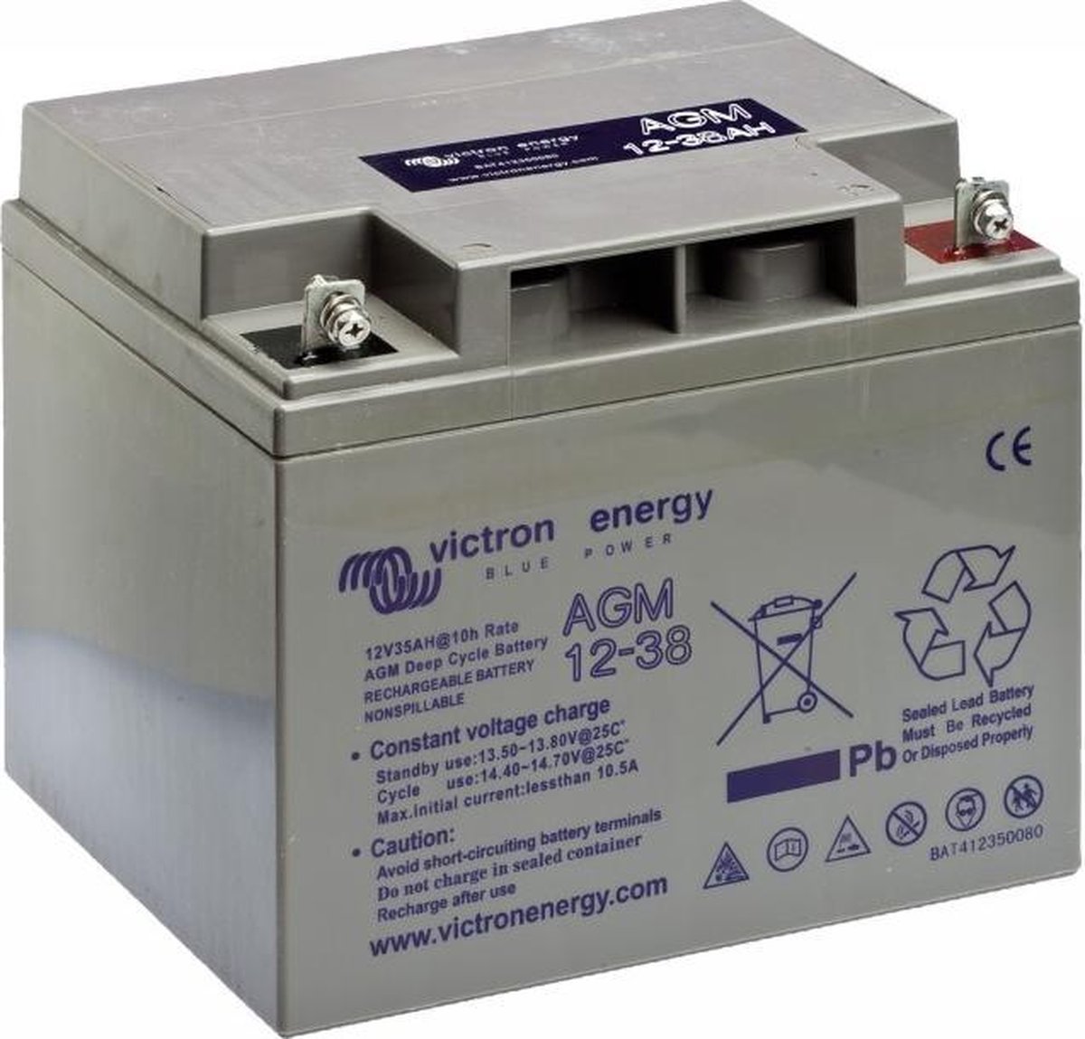 Victron Energy Deep Cycle Loodaccu 12 V 38 Ah Loodvlies (AGM) (b x h x d) 197 x 170 x 165 mm Cyclusbestendig