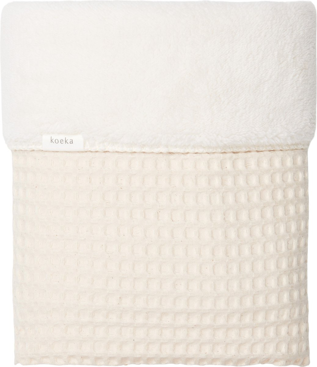 Koeka Eenpersoonsdeken Wafel/Teddy Oslo - 140x200 cm. - Natural/Pebble