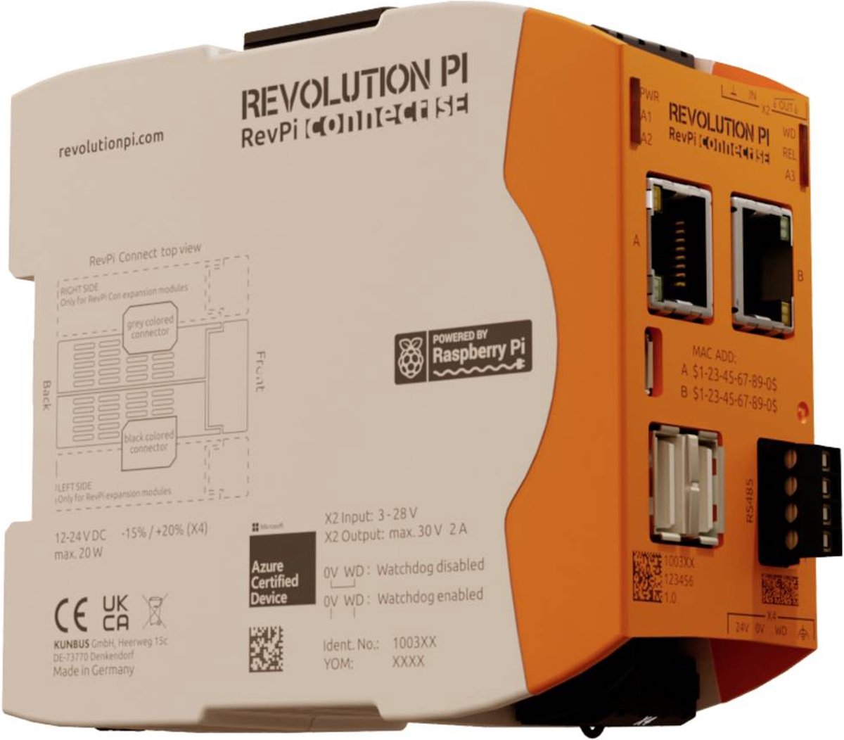 Revolution Pi by Kunbus RevPi Connect SE 8 GB PR100368 PLC-uitbreidingsmodule 24 V/DC