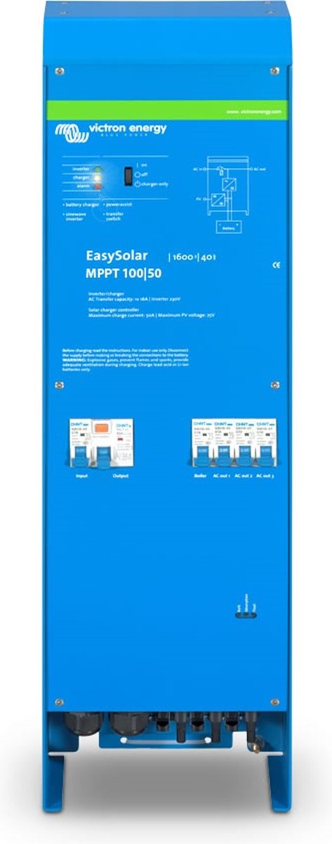 Victron Energy EasySolar 12/1600/70-16 230V MPPT 100/50 Laadregelaar voor zonne-energie MPPT 12 V 70 A