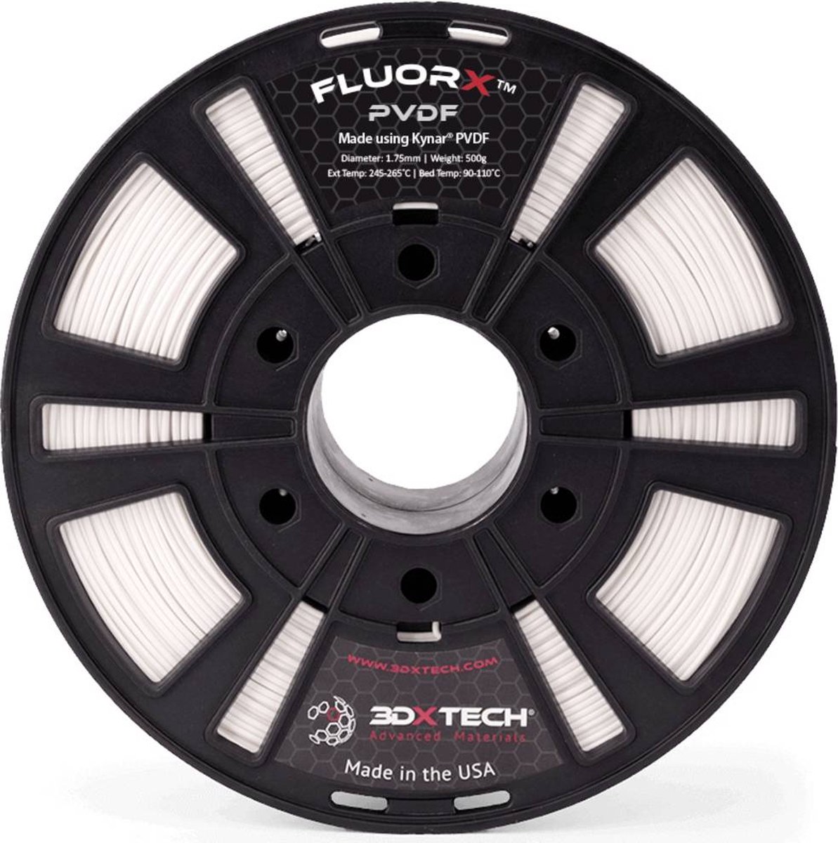 3D Xtech PVD1030750NAT FluorX™ PVDF Filament PVDF Chemisch bestendig, UV-bestendig 2.85 mm 750 g Natuur, Naturel 1 stuk(s)