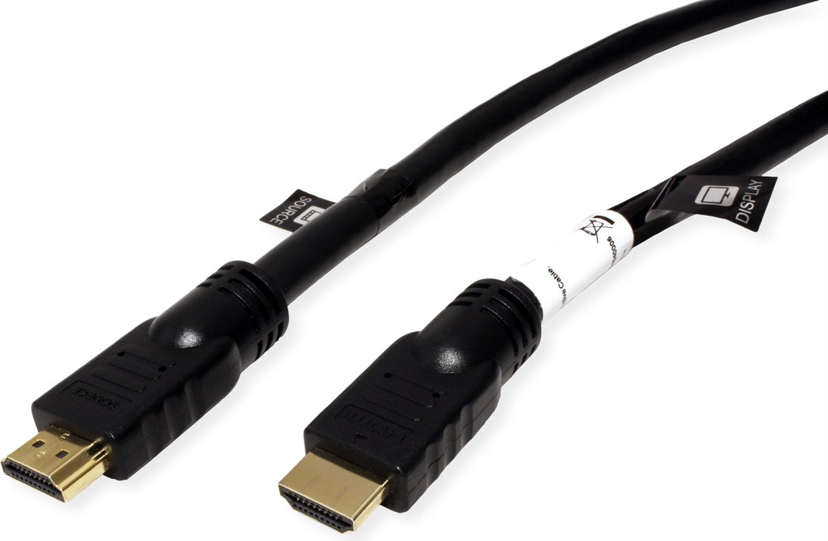 Roline 14.01.3455 HDMI-kabel HDMI Aansluitkabel HDMI-A-stekker 20 m Zwart 4K UHD