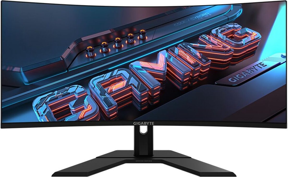 Gigabyte GS34WQC Gaming monitor Energielabel F (A - G) 86.4 cm (34 inch) 16:9 1 ms HDMI, DisplayPort, Hoofdtelefoonaansluiting VA LCD