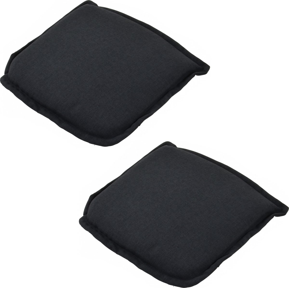 8x Stoelkussens/zitkussens antraciet Boston 46 x 47 cm -