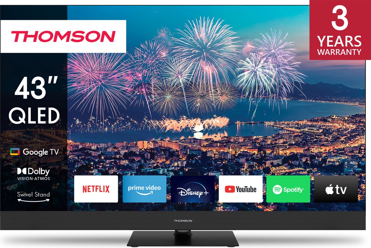 Thomson 43QG6C14 QLED Plus televisie met Google TV en front speaker