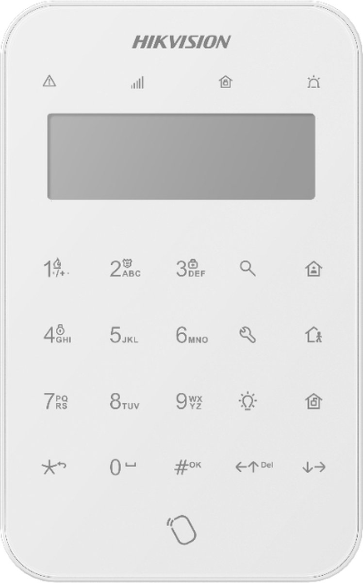 Hikvision DS-PK1-LT-WE Draadloos LCD Toetsenpaneel Met Tagfunctie Zwart