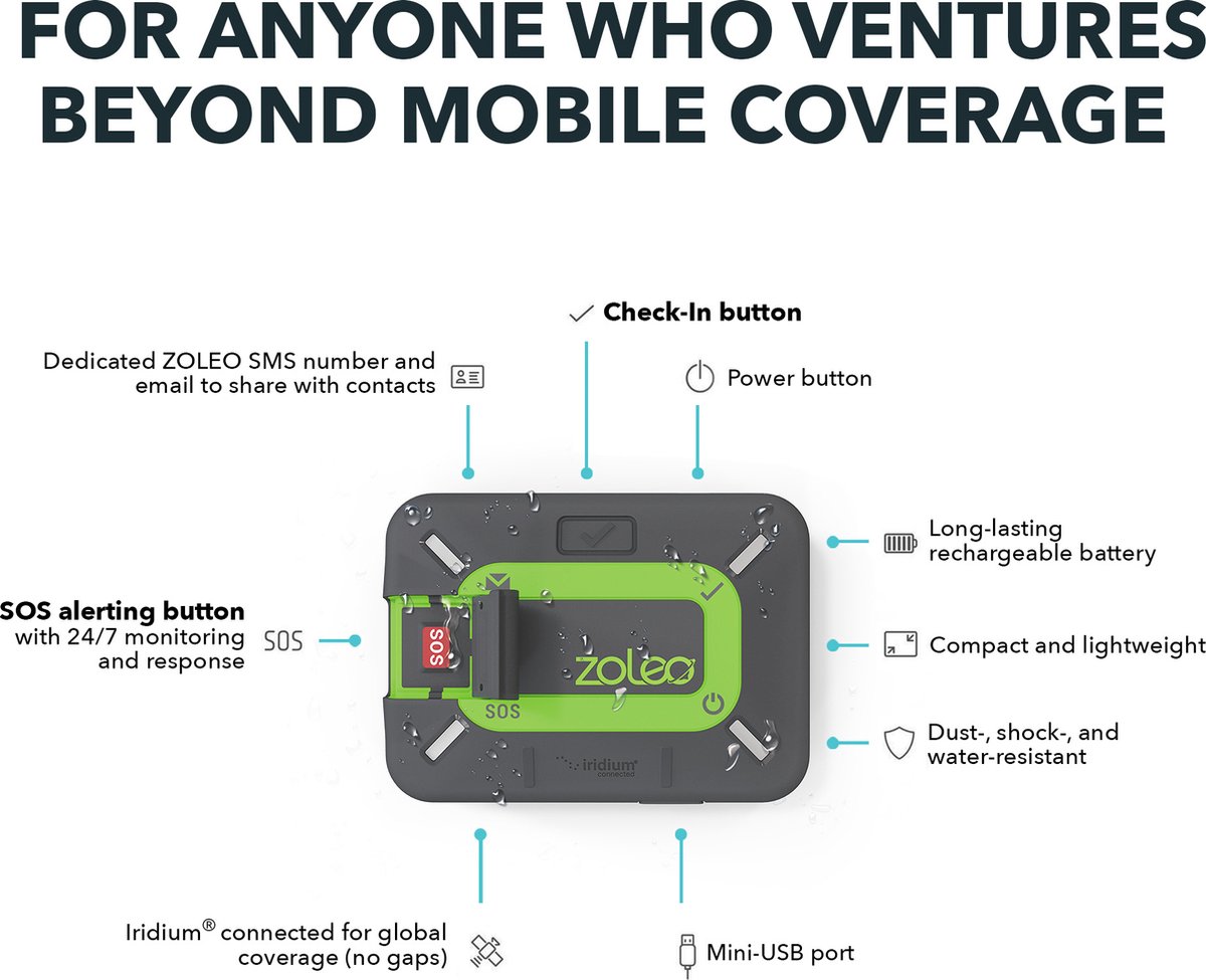 Zoleo ZL1000 Outdoor navigatie Wandelen Bluetooth