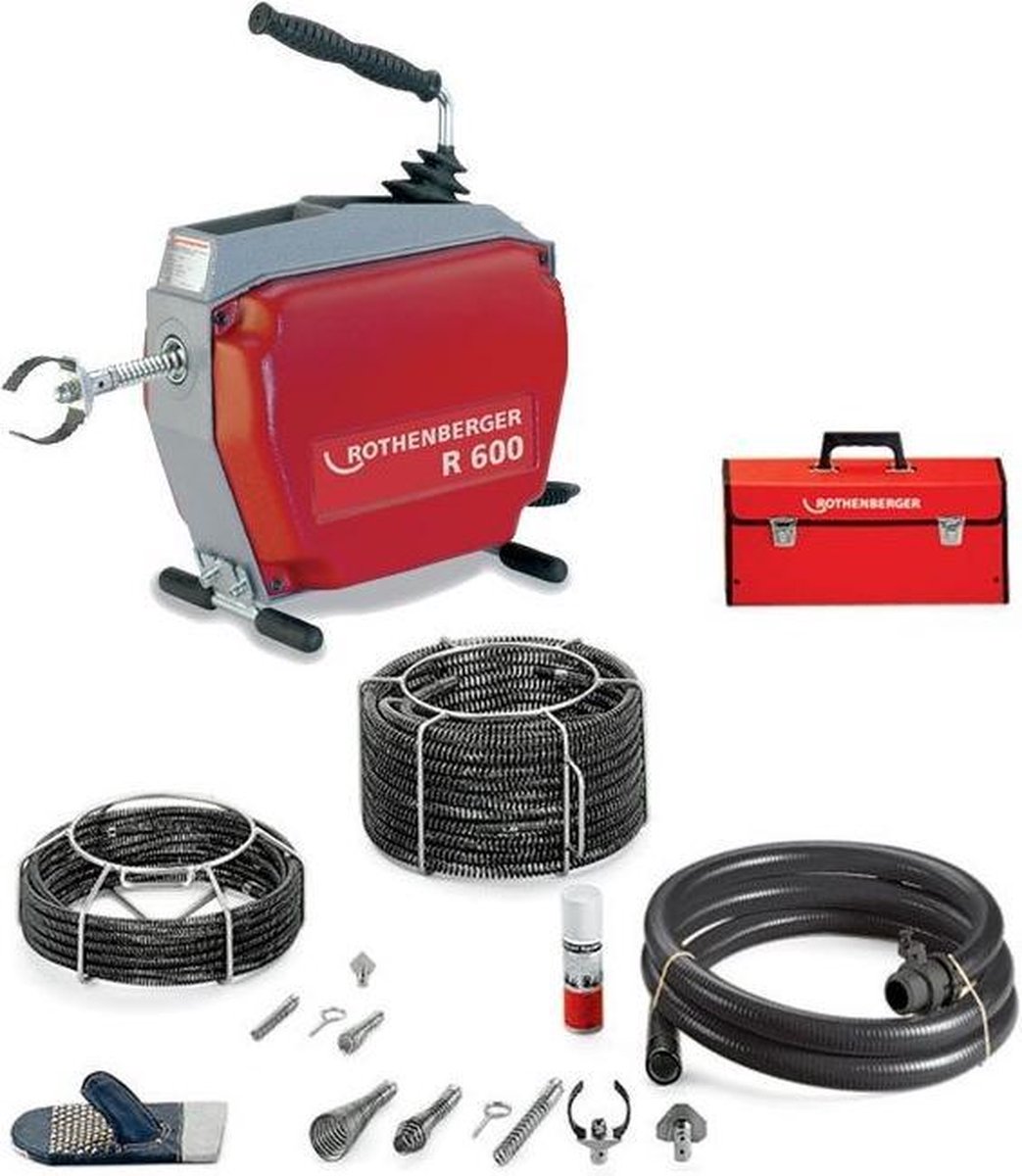 Rothenberger 72687 Buisreinigingsapparaat R600, 230V rood voor Europa met FS