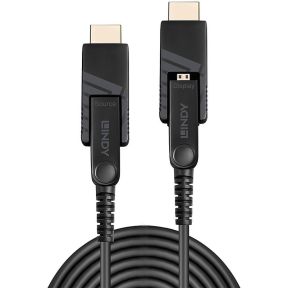 LINDY 38326 HDMI-kabel Aansluitkabel HDMI-micro-D-stekker, HDMI-micro-D-stekker 100.00 m Zwart 4K UHD