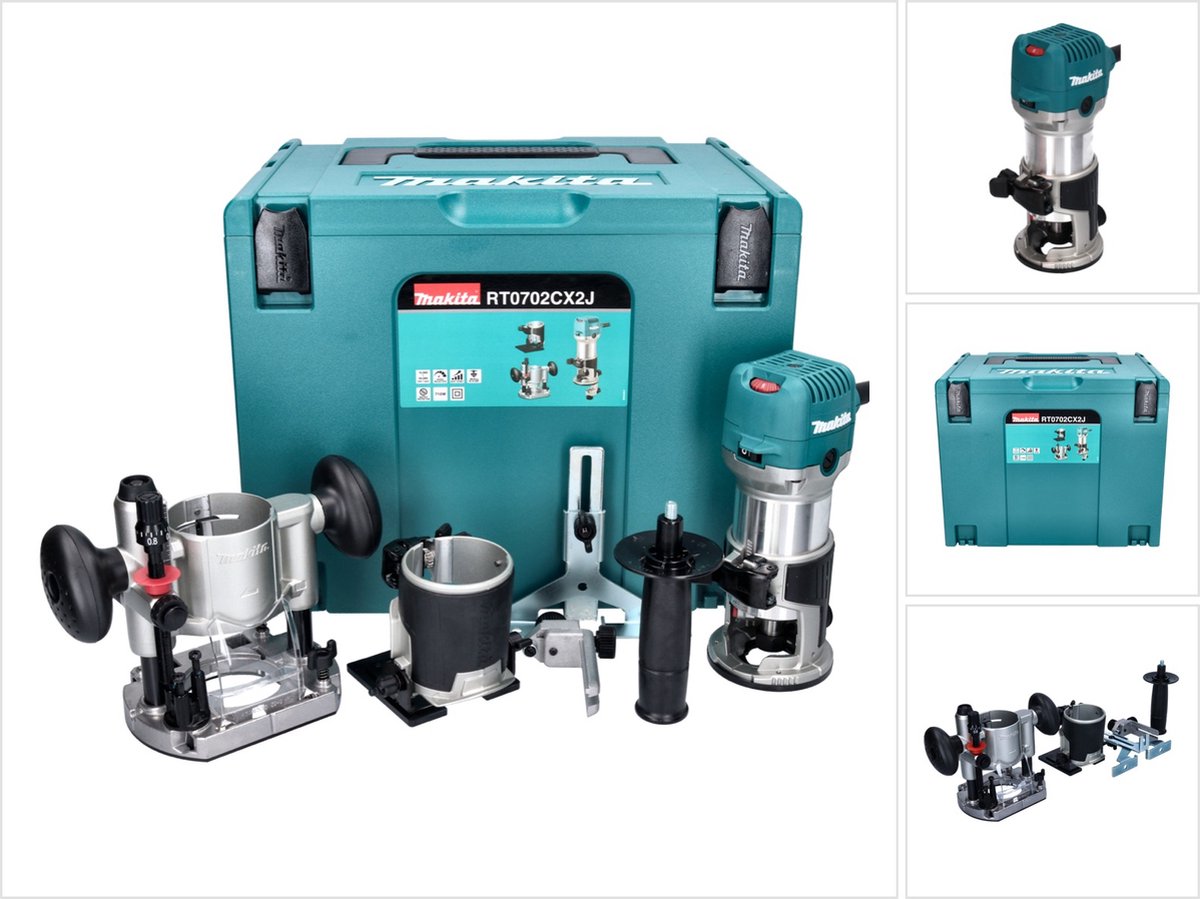 Makita RT0702CX2J Multifunctionele freesmachine 710 W Incl. accessoires