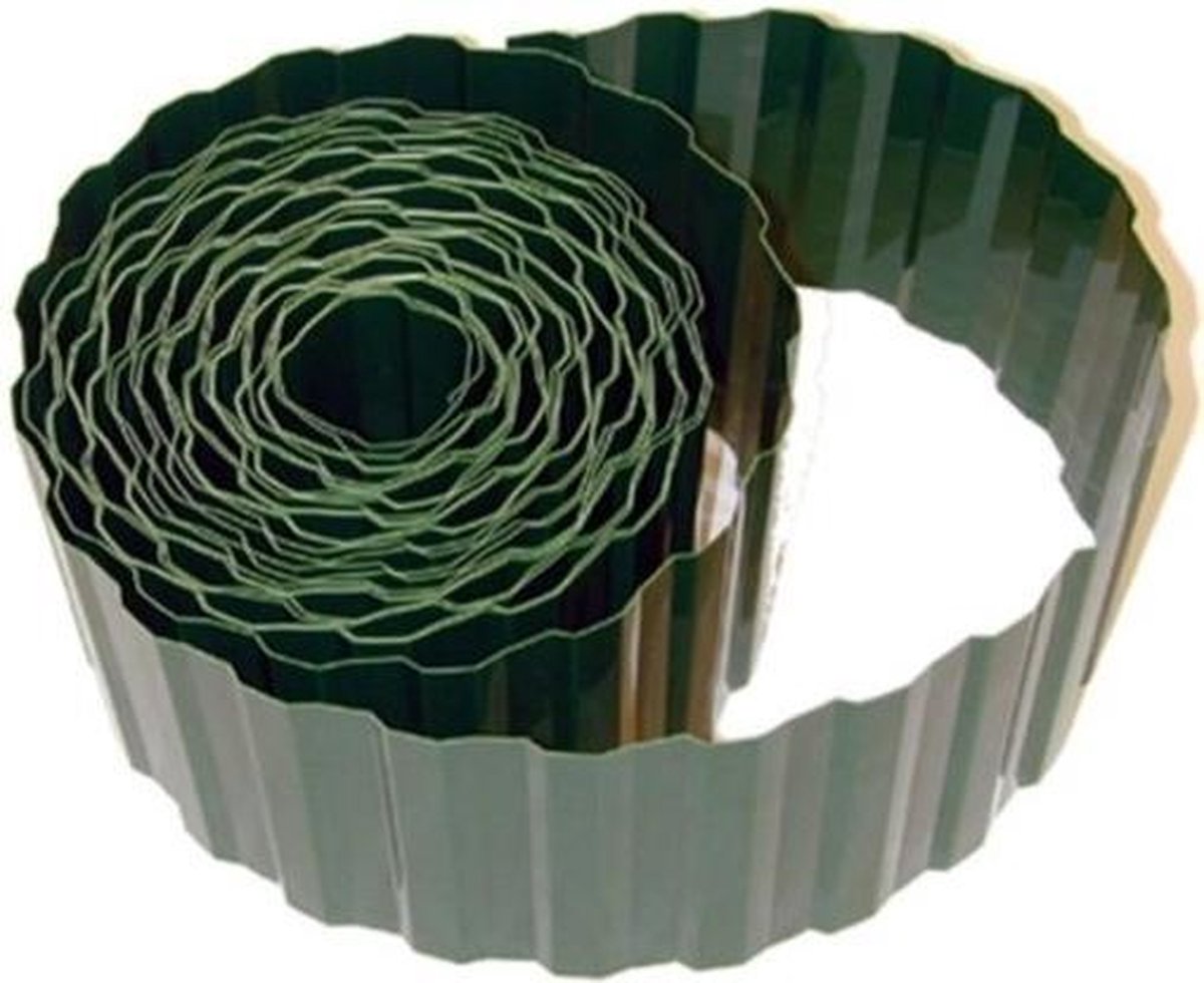 10x Kunststof gazonrand / tuinafboording groen 9 m x 15 cm -