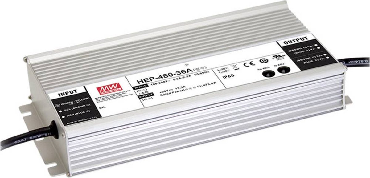 Mean Well HEP-480-24A Schakelnetvoeding 20 A 480 W 25.2 V/DC Uitgangsspanning regelbaar, Open kabeleinden 1 stuk(s)
