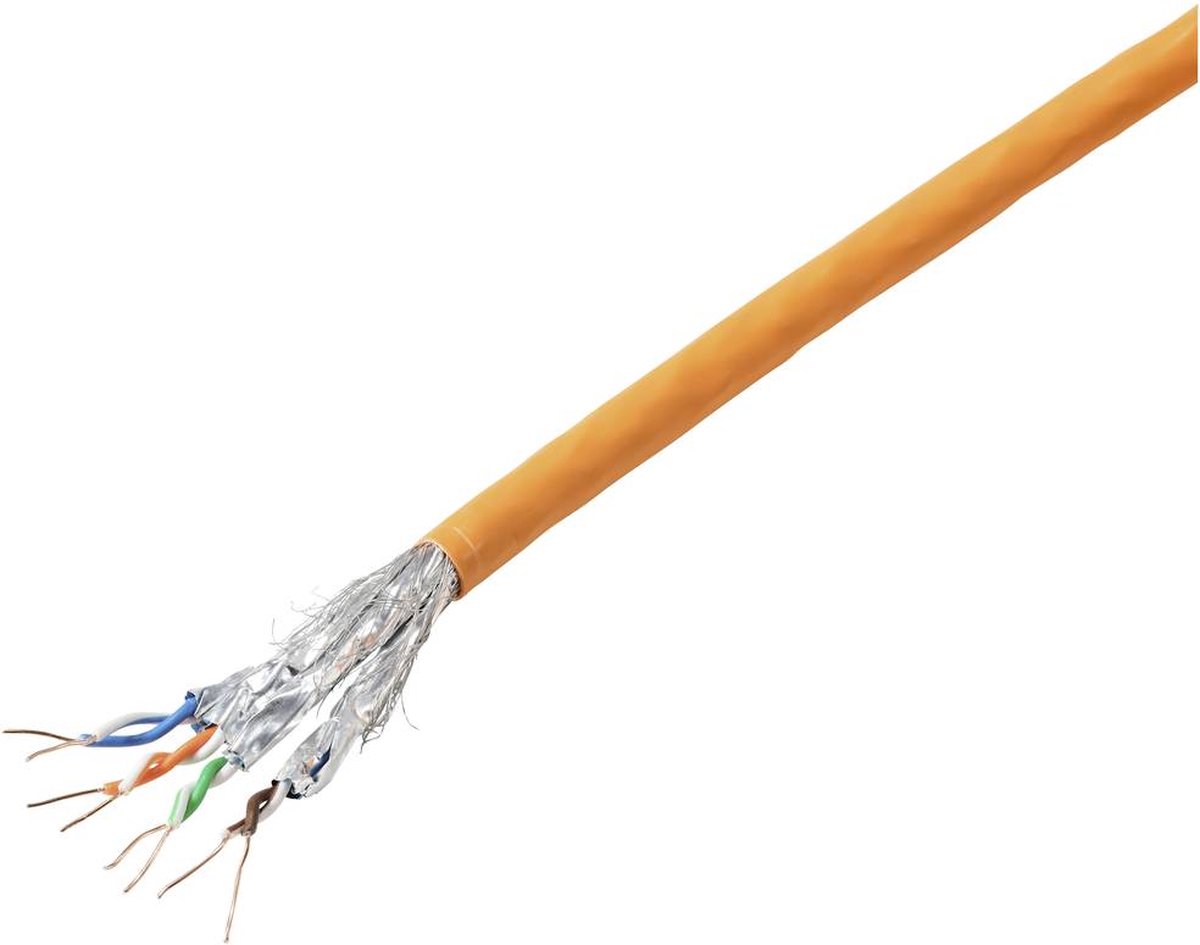 TRU COMPONENTS TC-11008844 Netwerkkabel CAT 6A S/FTP 4 x 2 x 0.24 mm² CPR-Dca-gecertificeerd Oranje 305 m