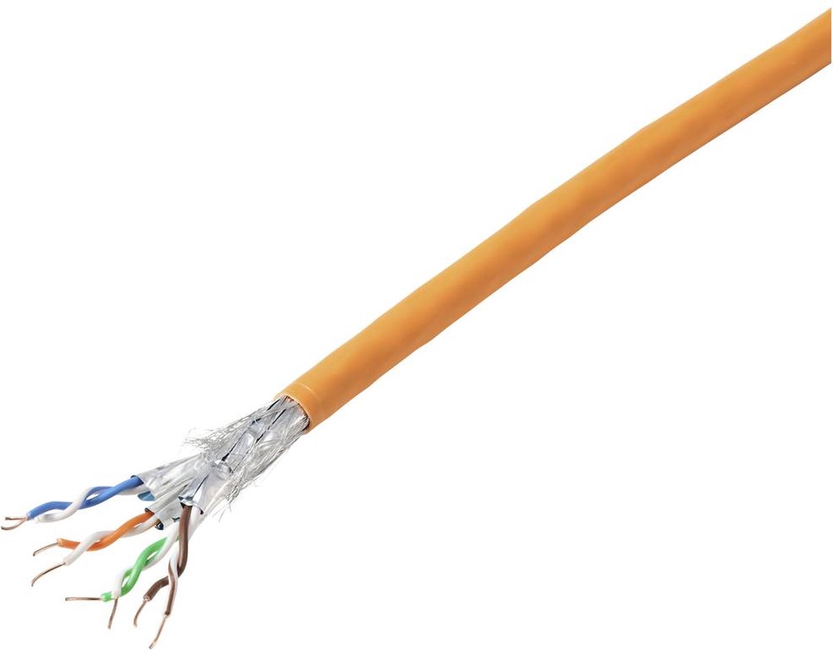 TRU COMPONENTS Netwerkkabel CAT 7a S/FTP 4 x 2 x 0.26 mm² CPR-Dca-gecertificeerd Oranje 305 m