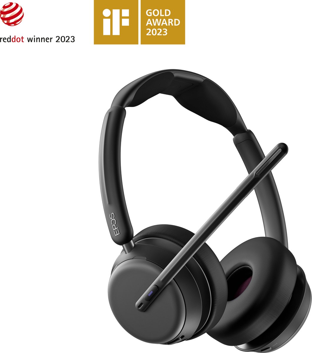 EPOS Impact 1061T On Ear headset Computer Bluetooth Stereo Zwart Headset, Incl. oplaad- en dockingstation