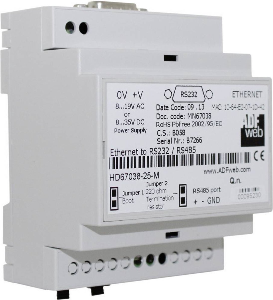 Wachendorff HD6703825M HD6703825M Ethernet converter RS-232, RS-485, Ethernet 24 V/DC 1 stuk(s)