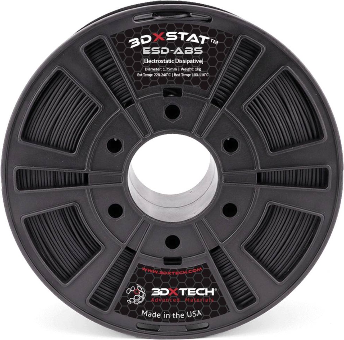 3D Xtech ABS2030750BK0 3DXSTAT Conductive ESD Filament ABS kunststof 2.85 mm 750 g Zwart 1 stuk(s)
