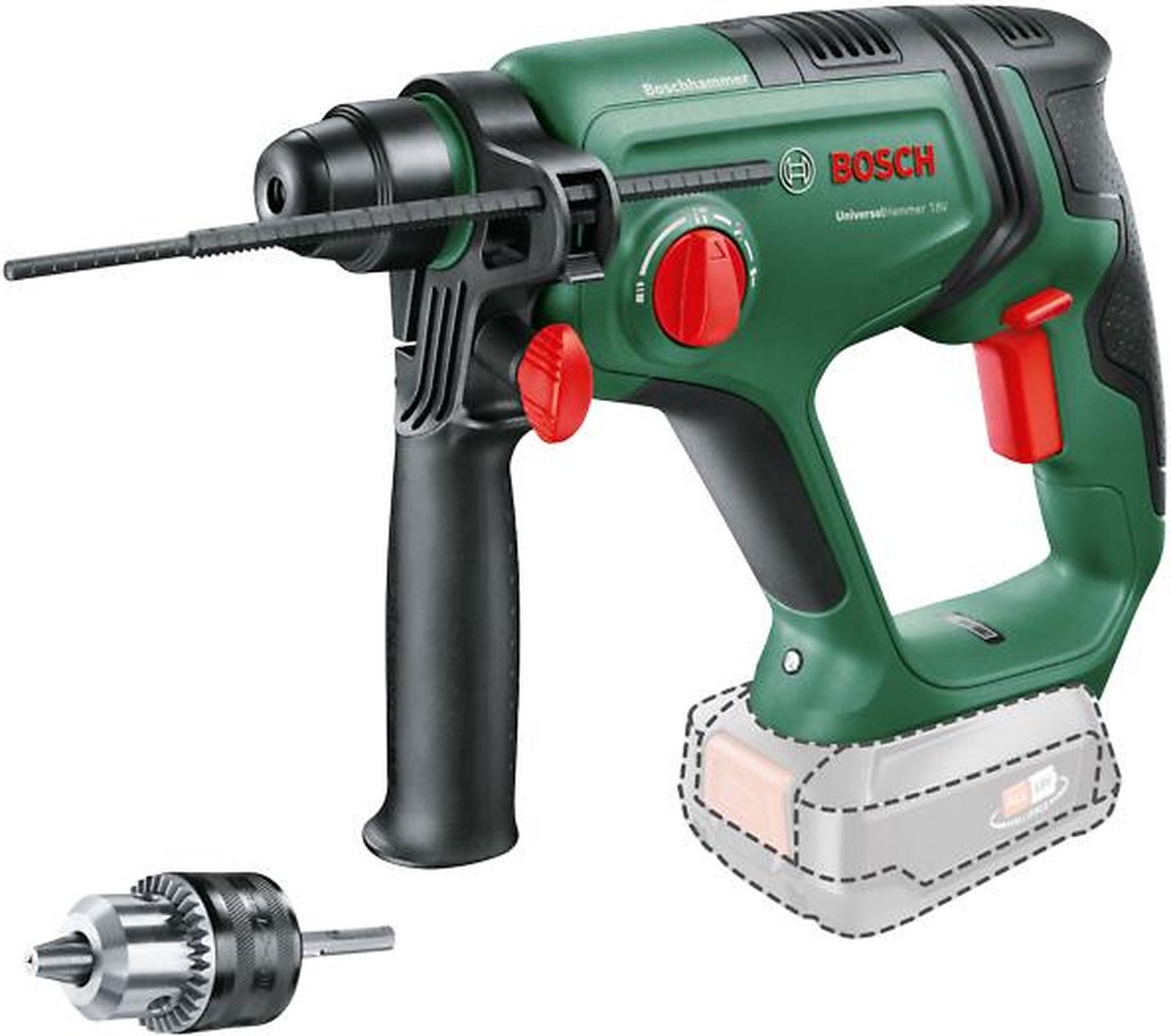 Bosch Home and Garden Universal Hammer -Accu-boorhamer 18 V Li-ion Zonder accu, Zonder lader