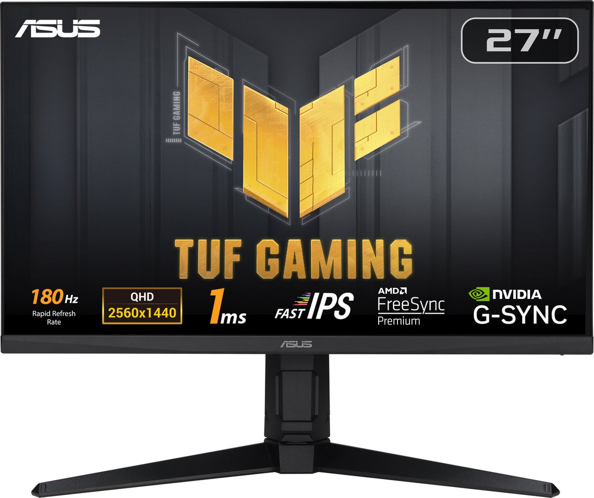 Asus TUF Gaming VG27AQL3A Gaming monitor Energielabel F (A - G) 68.6 cm (27 inch) 2560 x 1440 Pixel 16:9 1 ms Hoofdtelefoonaansluiting IPS LCD